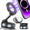Foldable Magnetic Car Phone Holder – N52 Magnet, 360° Rotatable Suction Cup for Dashboard Includes Extra Mount Pad & Adjustment