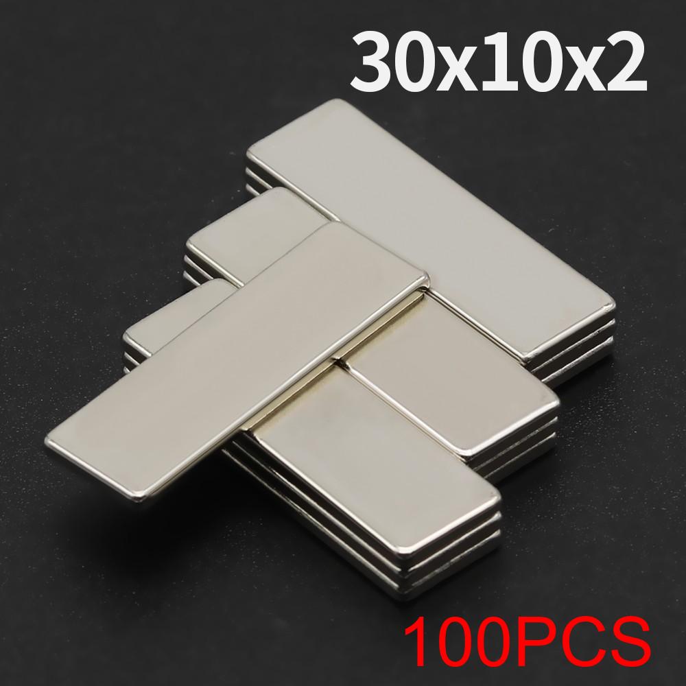 30x10x2mm Ισχυρός Μαγνήτης Νεοδυμίου N35 NdfeB Μόνιμος Μαγνητικός Μαγνήτες Μπλοκ Σούπερ Δυνατοί Μαγνήτες Ψυγείου DIY