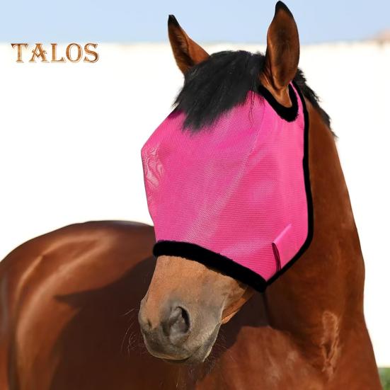 Protecție împotriva muștei calului Husă de protecție UV pentru jumătate de față împotriva insectelor dăunătoare de vară Acoperire reglabilă din plasă respirabilă pentru cal