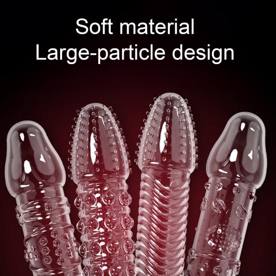 Textured Silicone Delay Sleeve with Studded Surface Male Enhancement Endurance Trainer with Anal Stimulation Reusable Discreet Adult Toy
