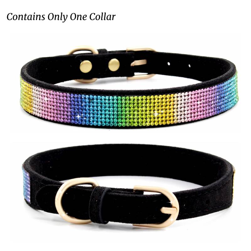 Rhinestone Collar Dog Soft Leather Small Bling Pet Collars Cat Puppy Necklace