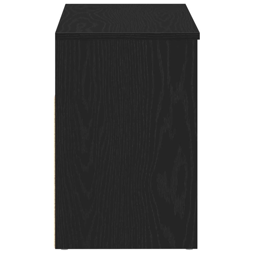 Shoe Bench Black Oak Effect 80 x 30 x 45 cm Engineered Wood
