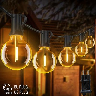Luci a stringa a sfera LED G40 Impermeabili per esterni, ghirlanda luminosa per giardino, terrazza, pub, decorazione per feste di Natale