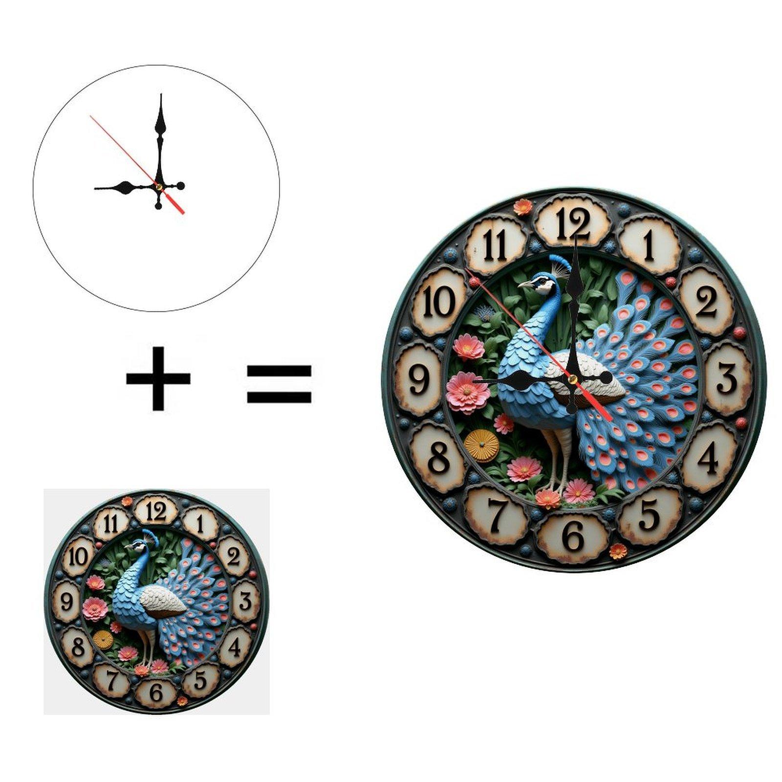 Industrial Loft 10 Inch Wood Wall Clock Combining Wood and Iron Elements (White,25*25cm/9.843*9.843inch) белый