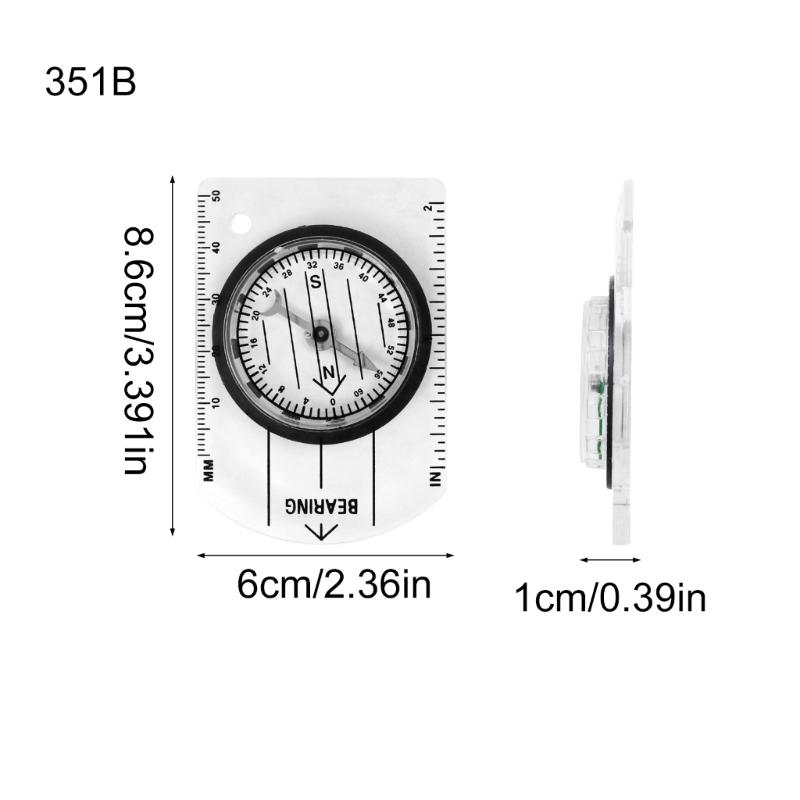 Orientation Compasses, Hiking Navigation Map Scale Ruler Compasses, Multifunctional Magnifier Compasses for Map Reading