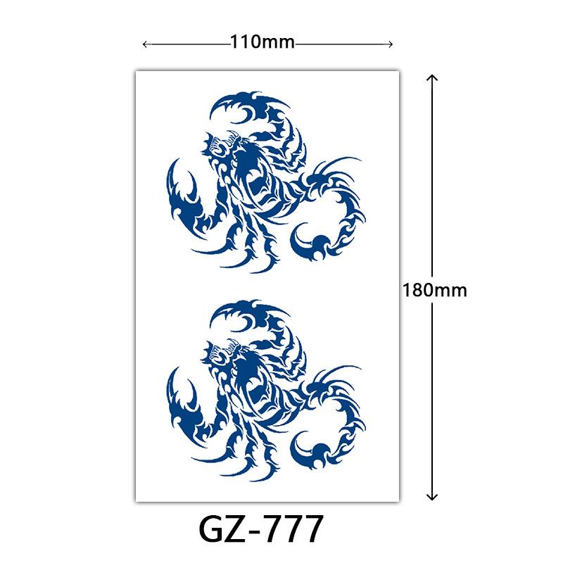 Tattoo-Aufkleber mit Fruchtsaft, Tattoo-Aufkleber mit Kräutern, semi-permanente Tattoo-Aufkleber mit englischen Buchstaben