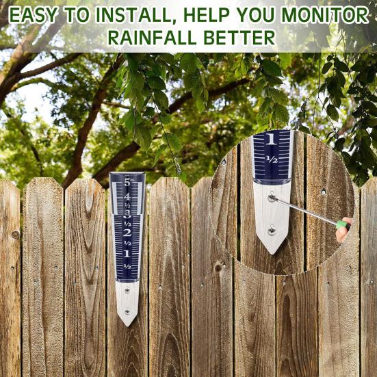 5-Inch Capacity Rain Gauge Easy to Read Rain Gauge Precipitation Monitor with Magnifying Scale And Numbers for Garden Yard Field Lawn