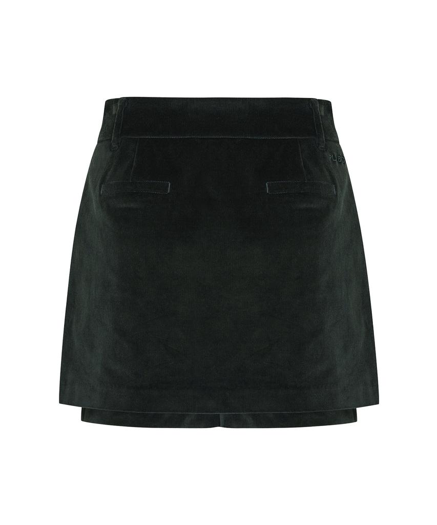 Peulleibu Corduroy Layered Skirt Pants_Deep Green