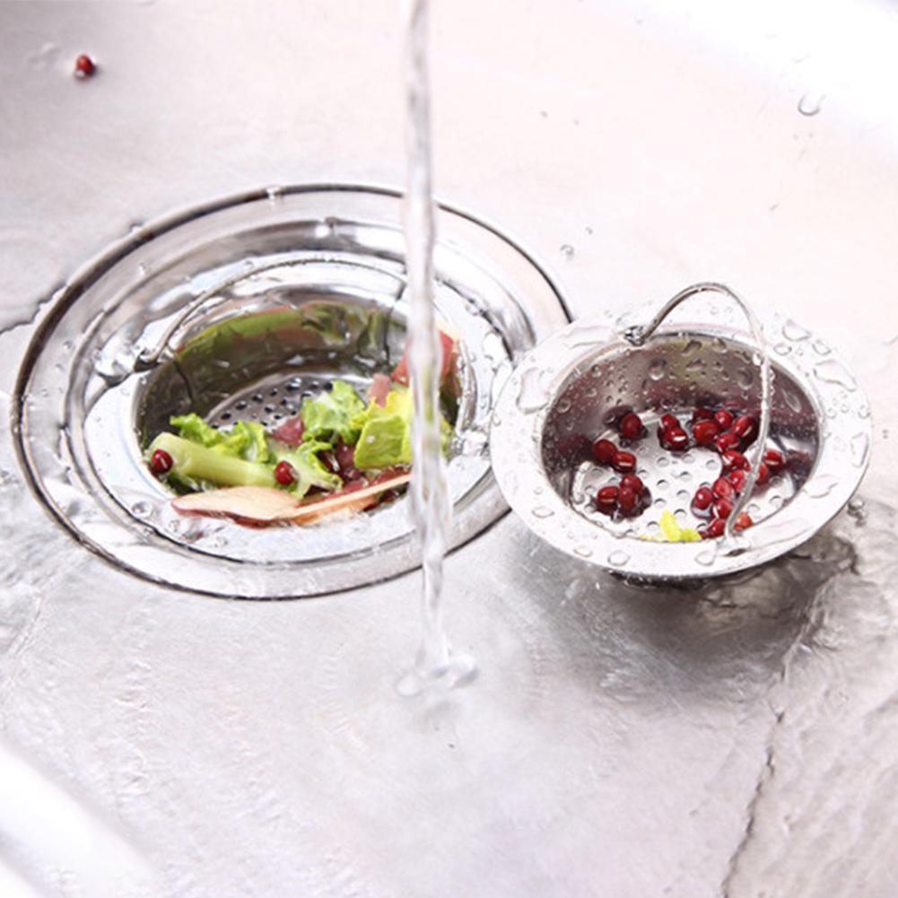 Stainless Steel Kitchen Sink Strainer Sink Basket Strainer with Handle Water Screen for Kitchen Supplies