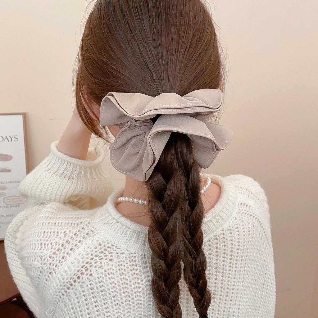 Silk Hair Tie and Scrunchie Set for Stylish Korean Hair Hair High Cute Hair Ornament Hair Beautiful Hair Solid Hair Perfect for and Gifts 2-Piece
