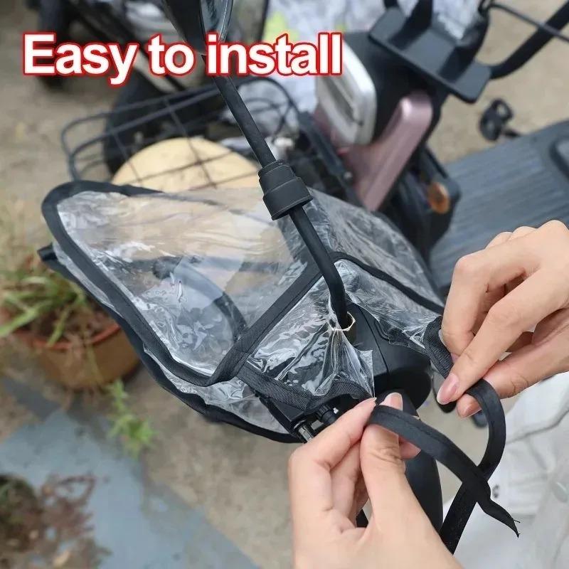 Motorcycle Winter Waterproof Handlebar PVC Handle Cover Sleeve Supplies Muff Arm Heat Resistant Warm Biker Gloves 2PCS