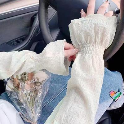 Women's Summer Sleeve Cover Thin Mesh Arm Sleeve Loose Outdoor Riding Sun Shading Ice Sleeve Decor Bubble Sunscreen Sleeves