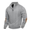 Herr Jacquard Henley Casual Sweatshirt med Knappståkrage
