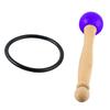 Singing Bowl Mallet Wood Handle Rubber Head Clear Beautiful Sound Percussion Stick with Rubber Ring Purple