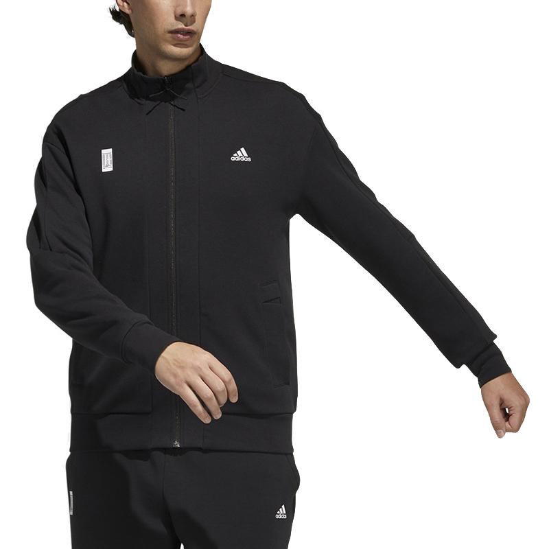 Adidas Wj Kn Series Sporty Logo Fit Track Jacket Men Outerwear Black H39334