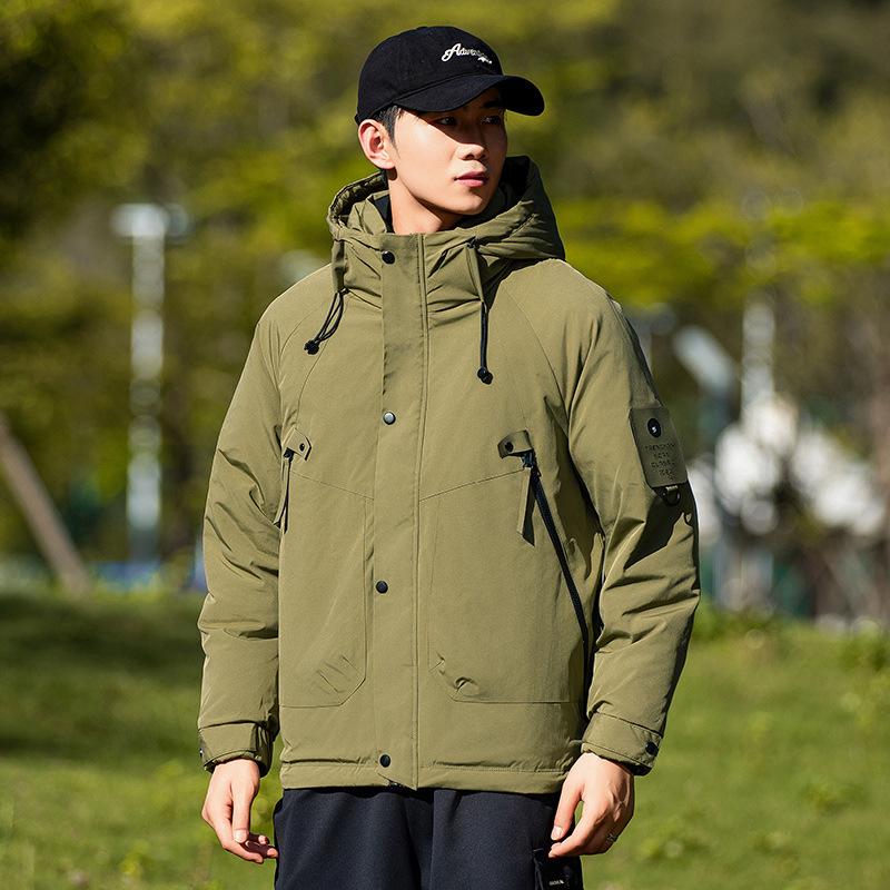 New winter white duck down jacket thickened warm couple hooded trendy jacket down