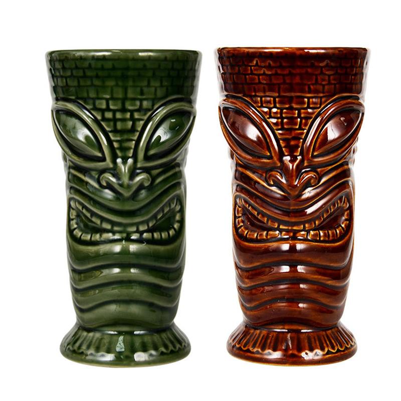 Tiki Cup Bar Hawaiian Cocktail Cup Party Tiki Cup Creative Ceramic Cup Beer Beverage Mugs Wine Mug Bar Tools Gift for Friends