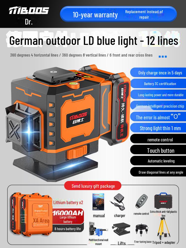 High-Precision Outdoor Laser Level with Infrared Auto-Leveling