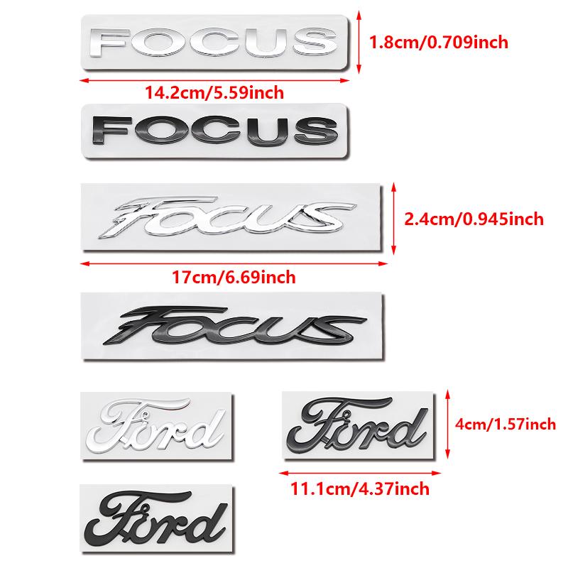 BAZG2 ABS Ford Lettering Badge Stickers Car Rear Trunk Body Emblem Auto Accessories For Ford Focus Fusion Logo ST Line MK2 MK3 MK4