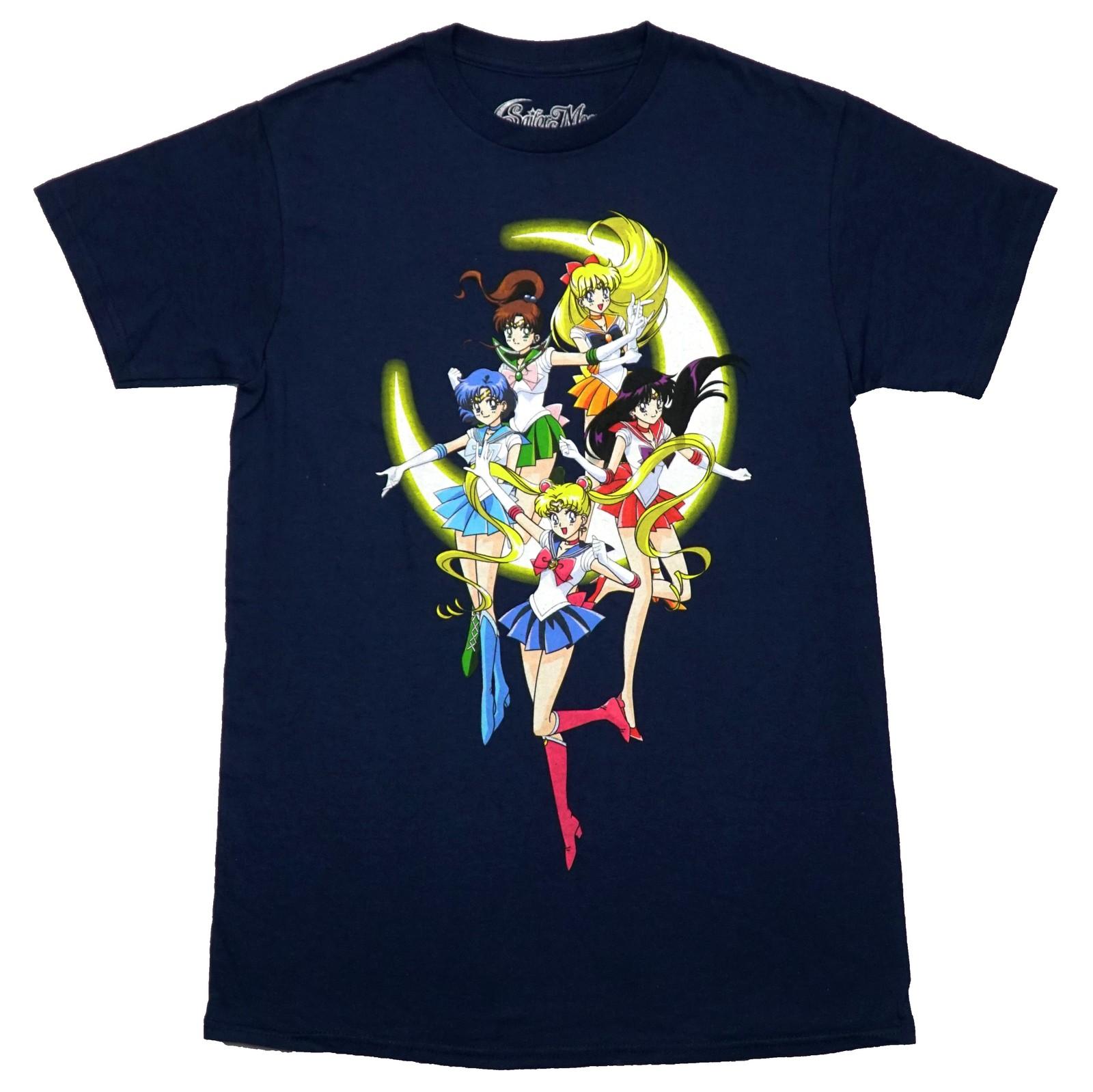 Sailor Moon New Adult T-Shirt - Sailor Guardians Floating Around Moon XXL