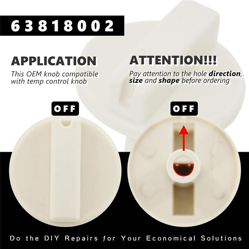 A65T-Ersatz Temperaturreglerknopf für Wandheizung, Kompatibel mit TPI63818002 Sockelheizung, 1 Stück
