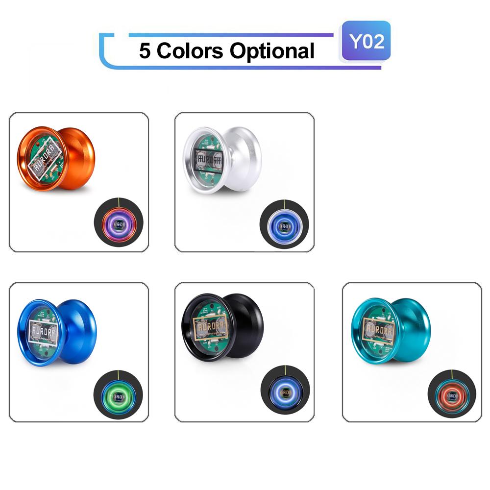 MAGICYOYO Svarar inte YoYo Aluminiumlegering Professionell Yoyo-boll med LED-ljusskyddsborttagare