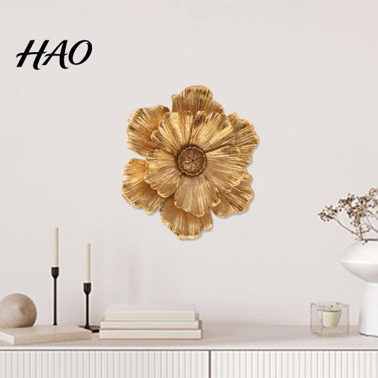 Floral Wall Art 3D Resin Flower Decoration, Modern Sculpture, Home Embellishments Hanging Ornament for Living Room, Home, Office Decor