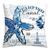 Blue Marine Organism Printed Pattern Polyester Cushion Cover for Home Living Room Sofa Decorative Pillowcase