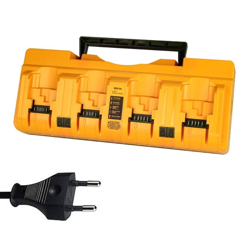 4 Channel Fast Charging Adapter For Dewil 20V Lithium Batteries With LED Indicators And Portable Handle ABS Construction