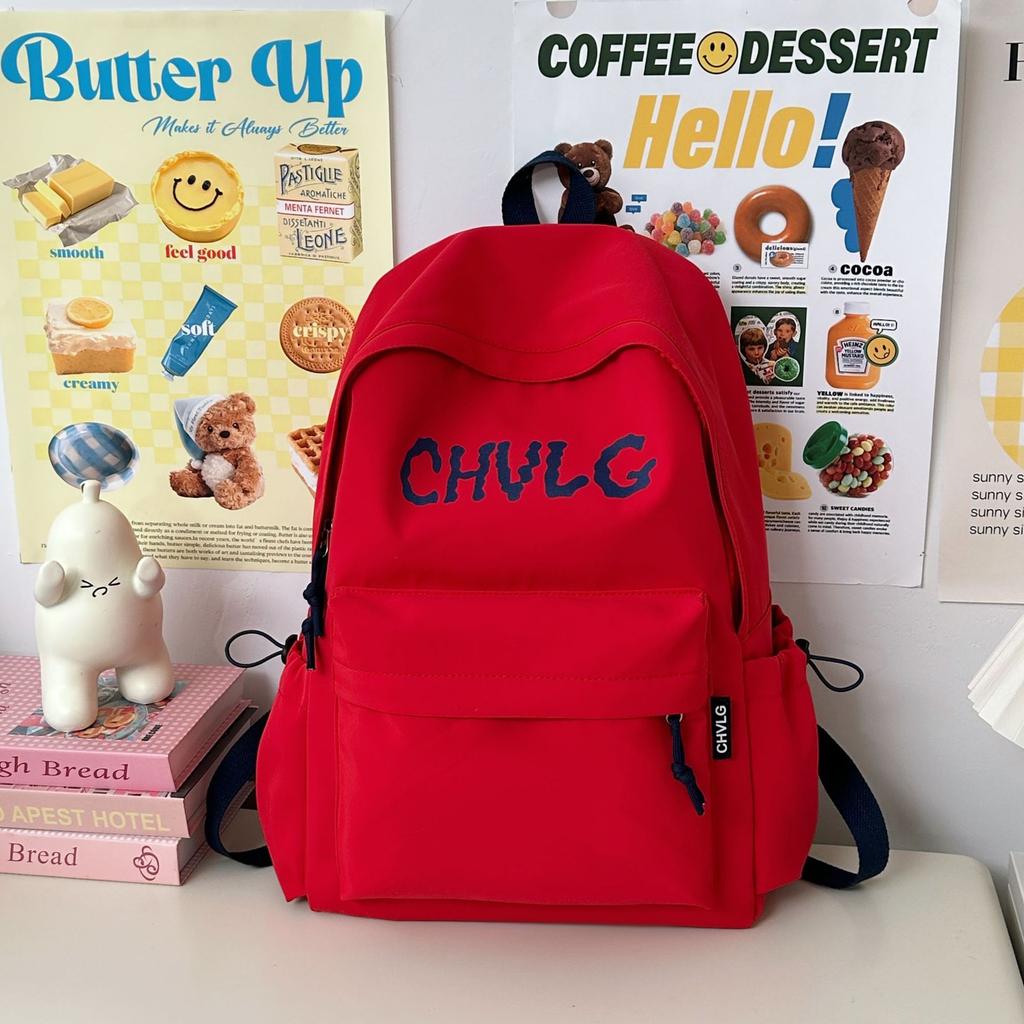 Schoolbag Casual Backpack Men's Student Schoolbag Women's Backpack Simple and Versatile High School Backpack Printed Alphabet Bag