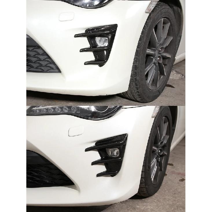 Für Toyota 86 GT86 2016-2020 Autoaufkleber Frontstoßstange Seitenbelüftung Spoiler Canard Abdeckungen Karbonfaser-Look Glänzendes Schwarz Zubehör