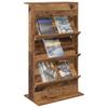 Magazine Rack with Shelf Reclaimed Wood Look 70 x 41 x 126 cm Engineered Wood