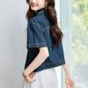 Short Denim Top Jacket Womens Short-sleeved Summer Small Top Literary Vintage Top