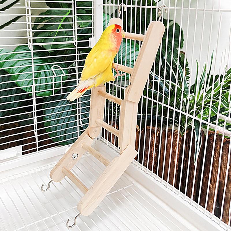 Bird Cage Ladder Folding Parrots Climbing Ladder Multipurpose Beak Grinding Toys Bird Climbing Toys For Standing Climbing