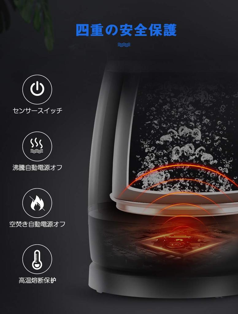 HAGOOGI Electric Kettle, Glass, 1.0L, with LED Light, Double Wall, Anti-Scald, Small, Stylish, Easy To Clean, for Tea and Coffee