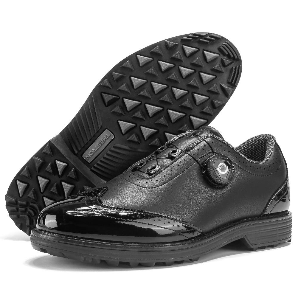 Men's Rotary Buckle Golf Shoes Leather Shoes Style Dress Outdoor Retro Outdoor Grass Training Shoes
