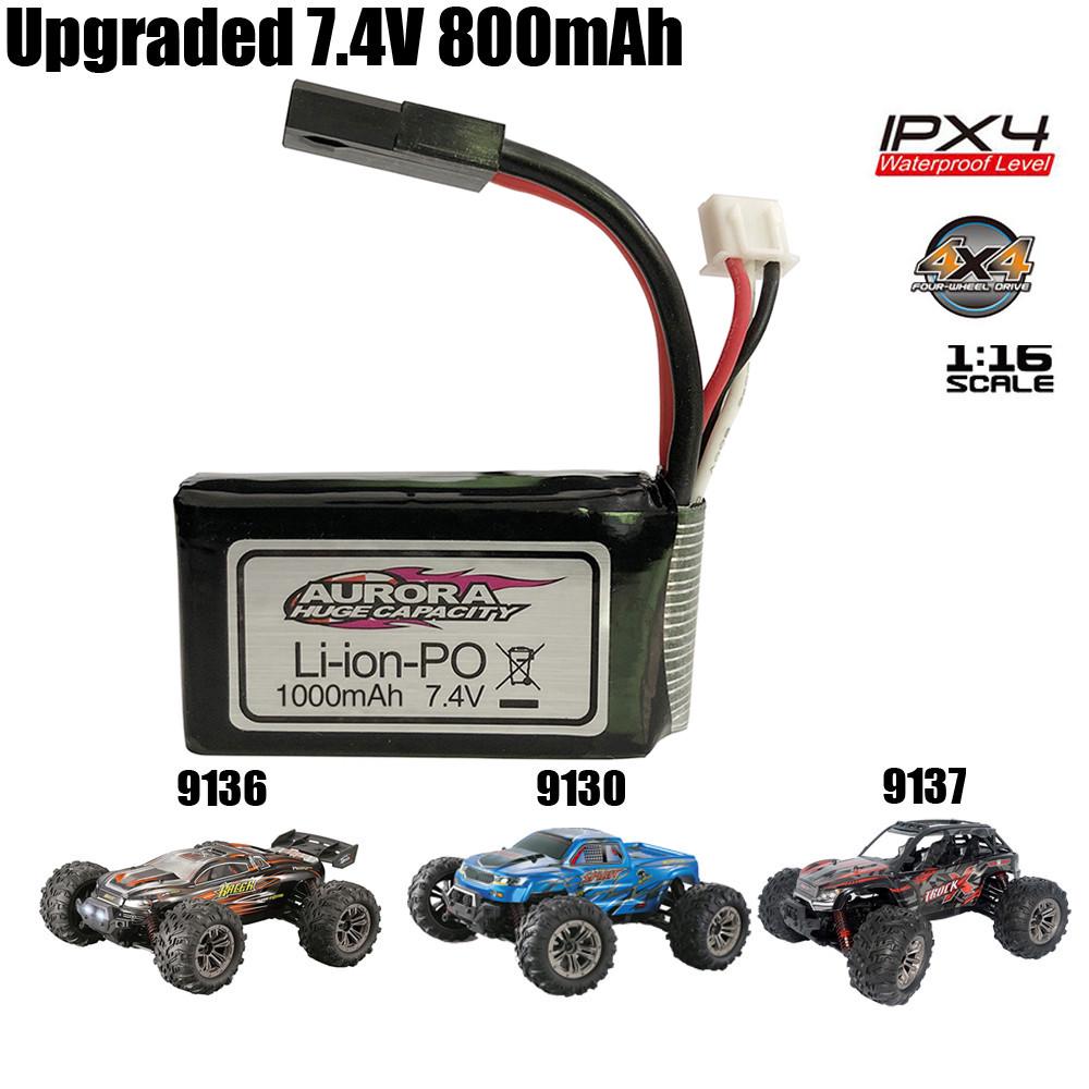 Upgraded 7.4V 1000mAh Rechargeable Battery 1/16 XLH 9130 9136 9137 Car 4 Truck