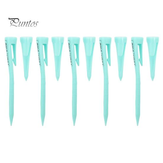 

10Pcs Extra Thick Plastic Golf Tees Height Adjustable Compact Size Portable Clip Design Golf Tee Holder Professional Golfer Accessory синий