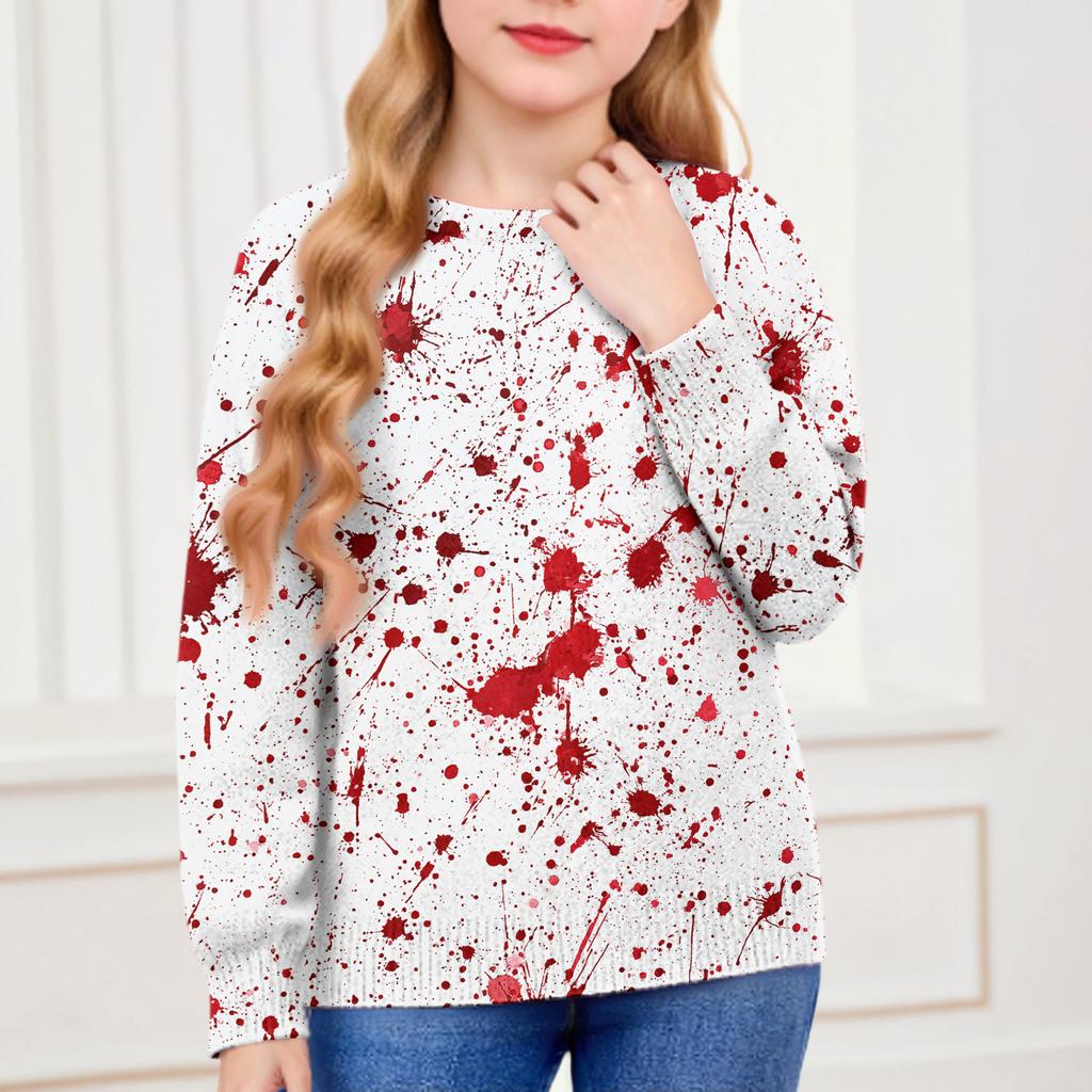 Mikiny na Halloween pro děti Kluky a holky Pletený svetr Roztomilé tričko Podzimní pulovr s kulatým výstřihem Topy