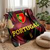 Portugal Football Printed Flannel Blanket Skin Friendly Warm Decorative Throw for Indoor Couch Bed Daily Use