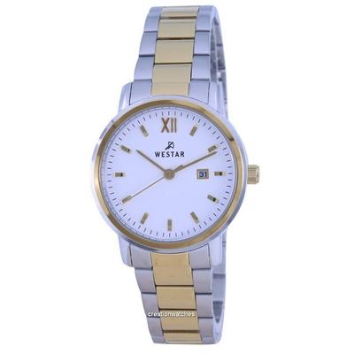 Orologio da donna al quarzo 40245 CBN 101 in acciaio inossidabile bicolore con quadrante bianco