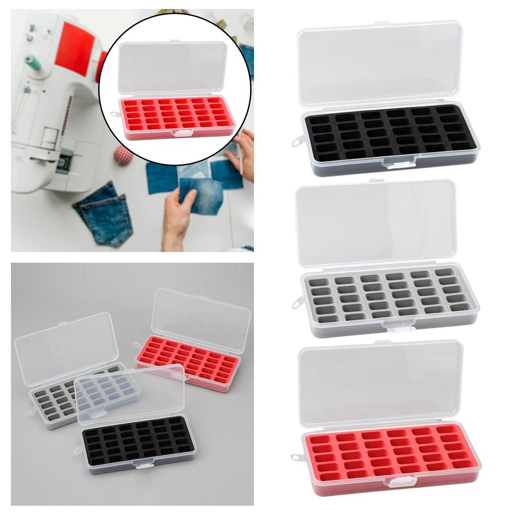 30 Grids Bobbin Box Bobbin Holder Bobbin Organizer, Protective Household for Sewing Machine Bobbins Spools Box Bobbin Case