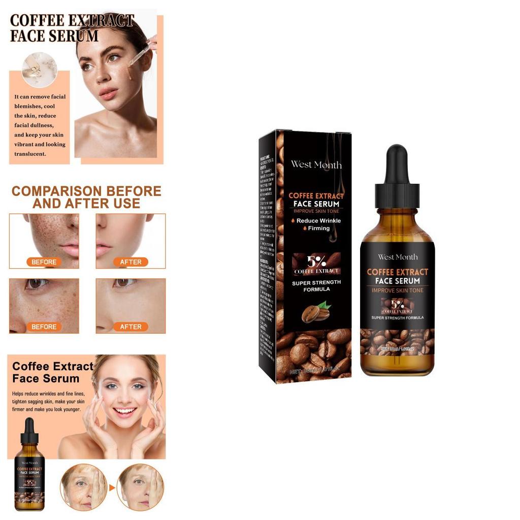 West Month Caffeine Facial Serum For Brightening Dull Skin Minimizing Pores And Hydrating