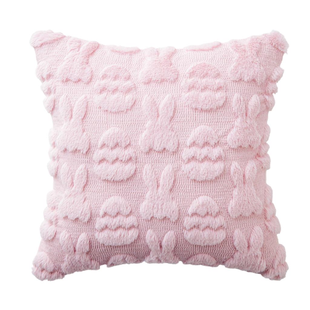 Easter Bunny 3d Embroidered Tufted Pillowcase For Living Room And Bedroom, Removable And Washable Pillowcase