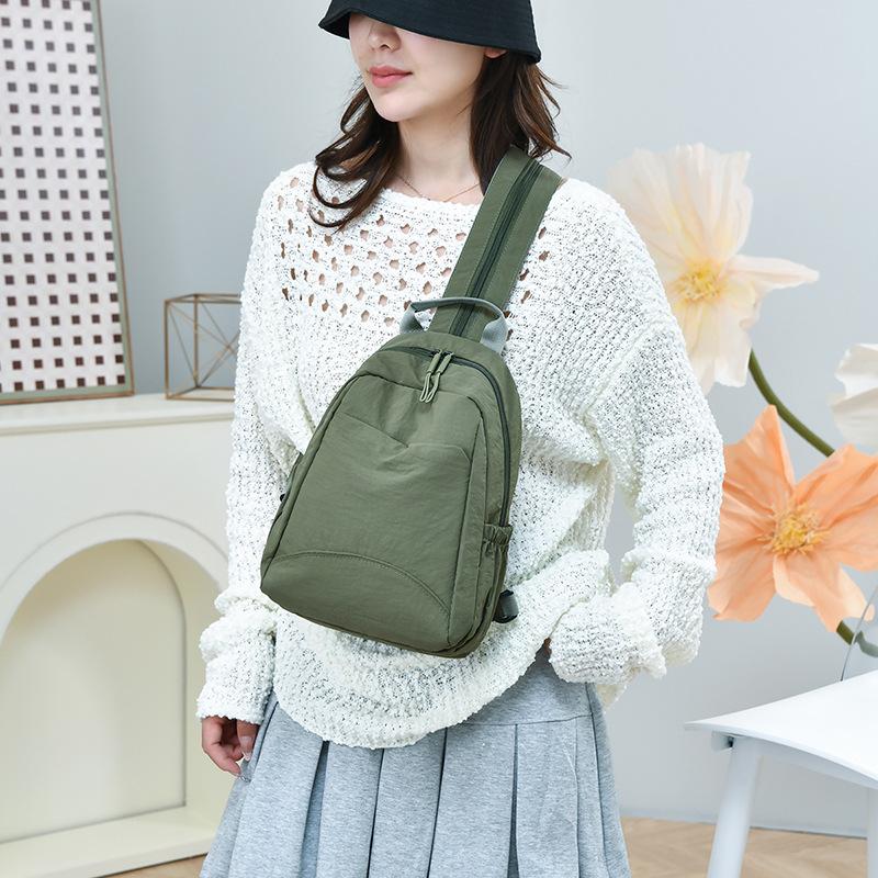 Women's Bag Multi-function Sport Large Capacity Solid Color Chest Bag Travel Backpack
