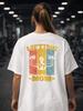 Thick Oversized White T-Shirt with LIFTING MOM Print
