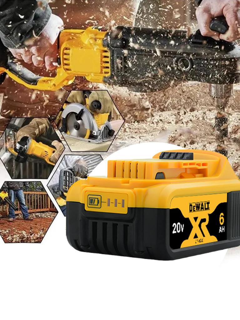DeWalt 20 Volt / 6.0 Ah Battery Kit  (Consisting of 2 X Batteries 1 X System Quick Charger, with Charge Status Indicator, Suitable for All 20 Volt XR