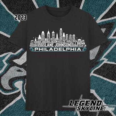 Philadelphia Football Team 23 Player Roster, Philadelphia City Skyline Shirt and Kids Tshirt