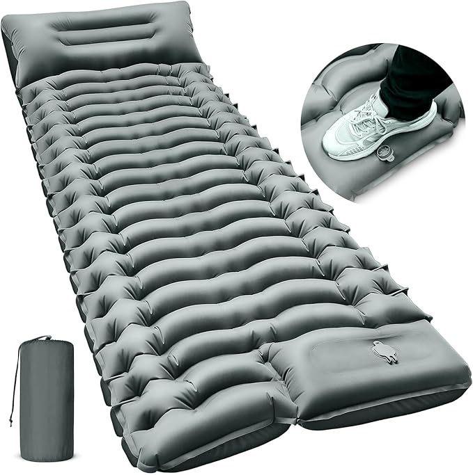 Inflatable Lightweight Camping Mat - Single Person, Moisture-Proof, Portable & Thickened for Outdoor Use