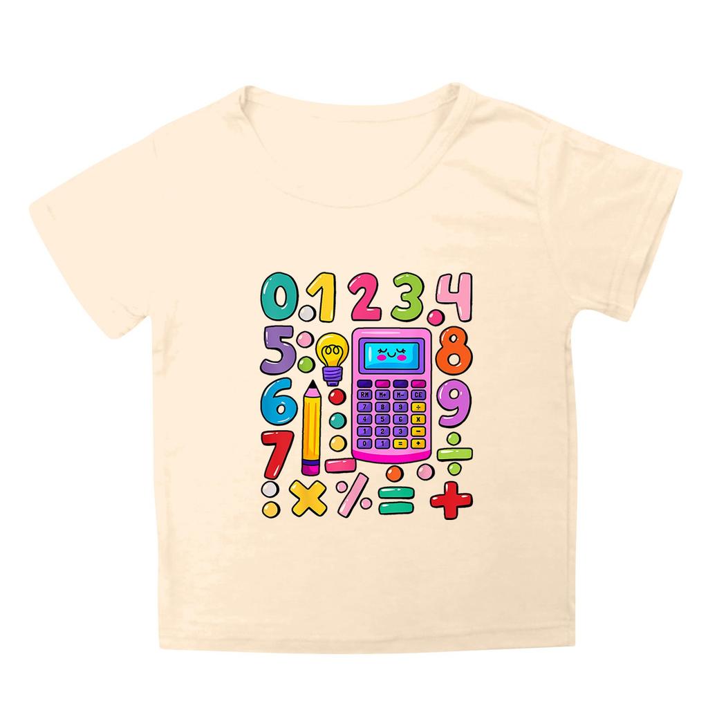 Dziecięca Koszulka z Nadrukiem z Krótkim Rękawem z Okrągłym Dekoltem Casualowa Wygodna Luźna Lekka